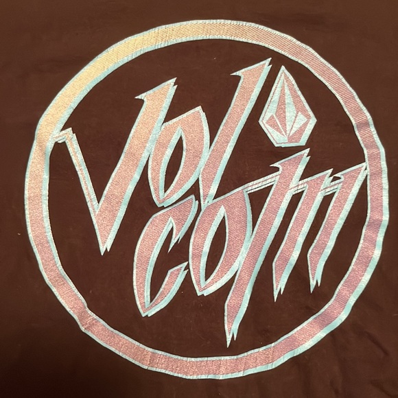 ✅ VOLCOM Short Sleeve Spell Out Graphic Logo Skater Tee T Shirt Black Size Small - Picture 3 of 5